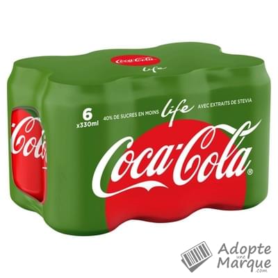 Coca Cola Life - Boisson rafraîchissante aux extraits végétaux à la Stevia Les 6 canettes de 33CL