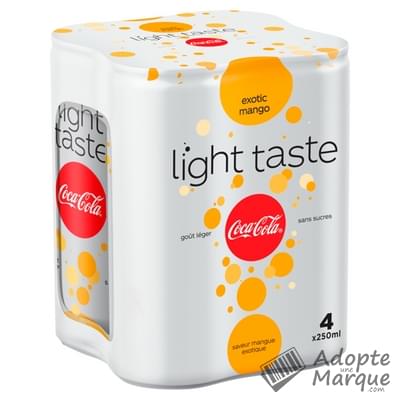 Coca Cola Light Taste & Exotic Mango - Boisson rafraîchissante aux extraits végétaux & Arômes Mangue Les 4 canettes de 25CL