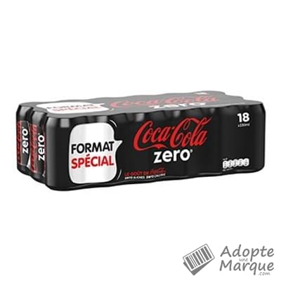 Coca Cola Zero - Boisson rafraîchissante aux extraits végétaux Les 18 canettes de 33CL