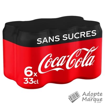 Coca Cola Zero - Boisson rafraîchissante aux extraits végétaux Les 6 canettes de 33CL