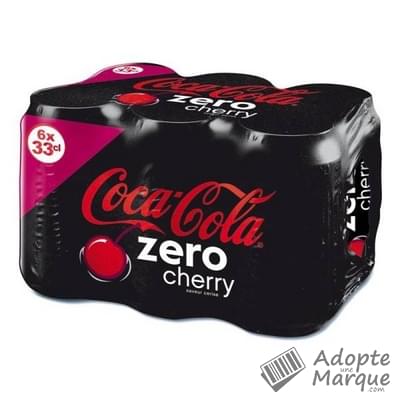 Coca Cola Zero & Cherry - Boisson rafraîchissante aux extraits végétaux & Arômes Cerise Les 6 canettes de 33CL
