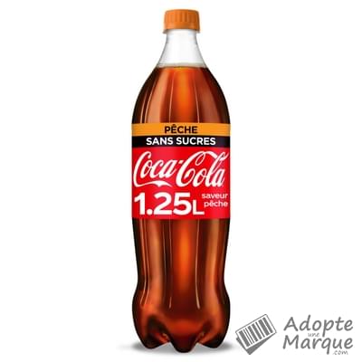 Coca Cola Zero & Pêche - Boisson rafraîchissante aux extraits végétaux & Arômes Pêche "La bouteille de 1,25L"