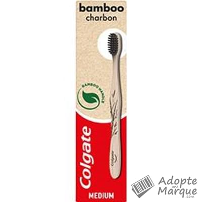 Colgate Brosse à Dents Bambou Charbon Medium La brosse à dents