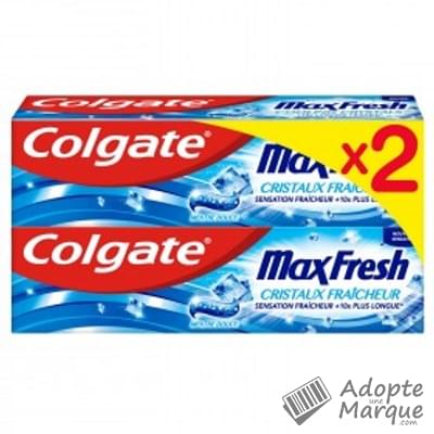 Colgate Dentifrice Max Fresh® Cristaux Fraîcheur Menthe Douce Les 2 tubes de 75ML