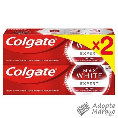 Colgate Dentifrice Max White Expert White Cool Mint Les 2 tubes de 75ML