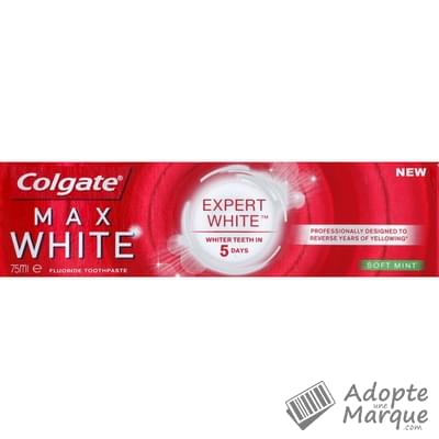 Colgate Dentifrice Max White Expert White Soft Mint Le tube de 75ML