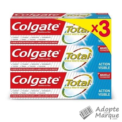 Colgate Dentifrice Total® Action Visible Les 3 tubes de 75ML