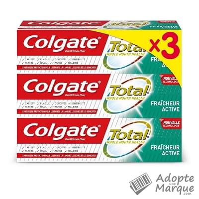 Colgate Dentifrice Total® Fraîcheur Active Les 3 tubes de 75ML
