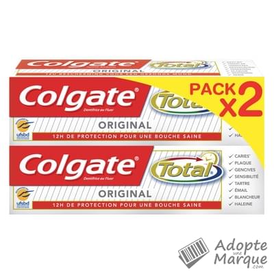Colgate Dentifrice Total® Original Les 2 tubes de 75ML