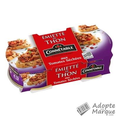 Connétable Emietté de thon à l'huile d'olive vierge extra et aux tomates séchées Les 2 conserves de 80G