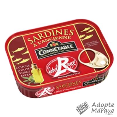 Connétable Sardines à l'ancienne Label Rouge, à l'huile d'olive vierge extra La conserve de 115G