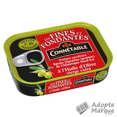 Connétable Sardines Les Fines et Fondantes à l'huile d'olive vierge extra La conserve de 106G