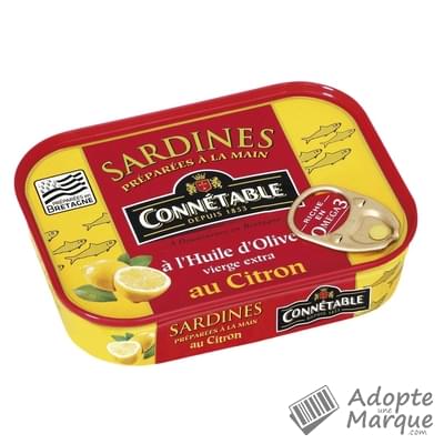 Connétable Sardines à l'huile d'olive vierge extra et au citron La conserve de 135G