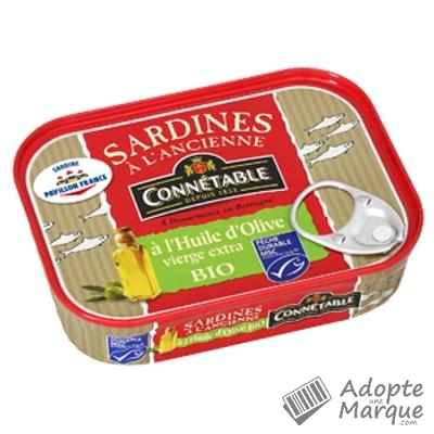 Connétable Sardines MSC & Pavillon France à l'huile d'olive vierge extra bio La conserve de 135G