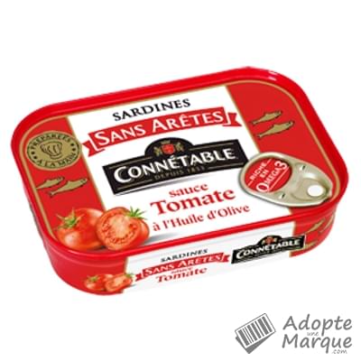 Connétable Sardines sans arêtes sauce tomate à l'huile d'olive vierge extra La conserve de 140G
