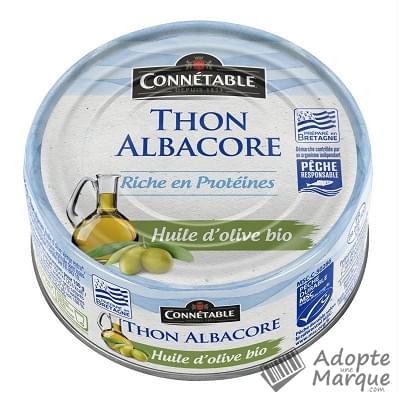 Connétable Thon albacore à l'huile d'olive bio MSC La conserve de 160G