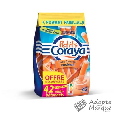 Coraya Petits Coraya - Bâtonnets de Surimi sauce Cocktail Le sachet de 42 bâtonnets - 420G