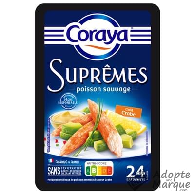 Coraya Suprêmes au goût de Crabe La boîte de 24 bâtonnets - 374G