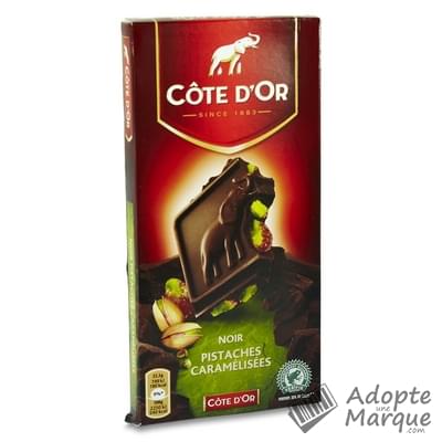 Côte d'Or Bloc Chocolat Noir Pistaches Caramélisées La tablette de 200G