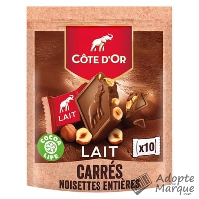 Côte d'Or Carré Gourmand - Chocolat Lait Noisettes Le sachet de 10 carrés  de 20G