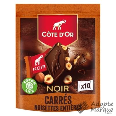 Côte d'Or Carré Gourmand - Chocolat Noir Noisettes Le sachet de 10 carrés  de 20G