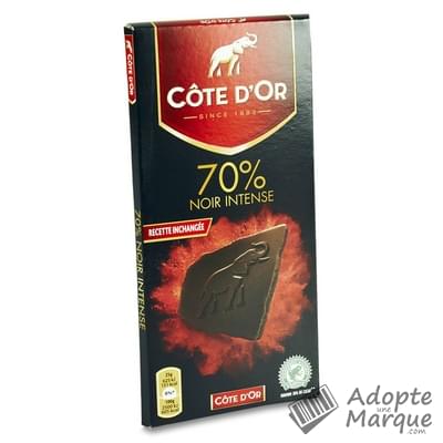 Côte d'Or Chocolat Dégustation 70% Noir Intense La tablette de 100G