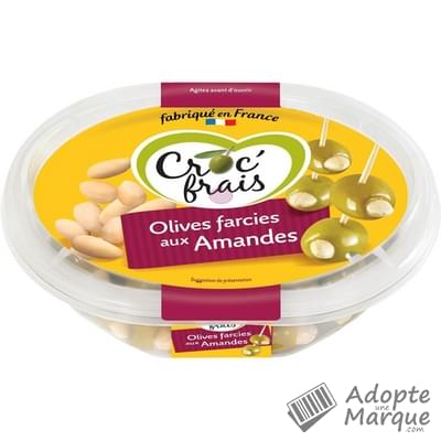 Croc'frais Olives farcies aux Amandes La barquette de 220G