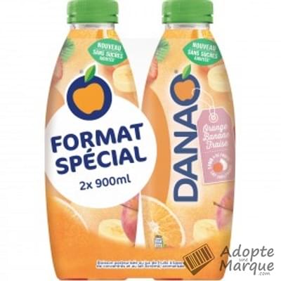 Danao Boisson lactée - Saveur Orange-Banane-Fraise Les 2 bouteilles de 900ML