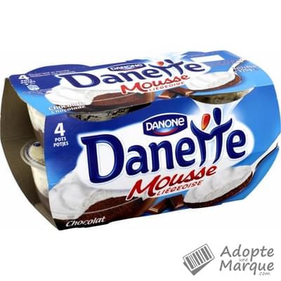 Danette Mousse liégeoise au Chocolat Les 4 pots de 80G