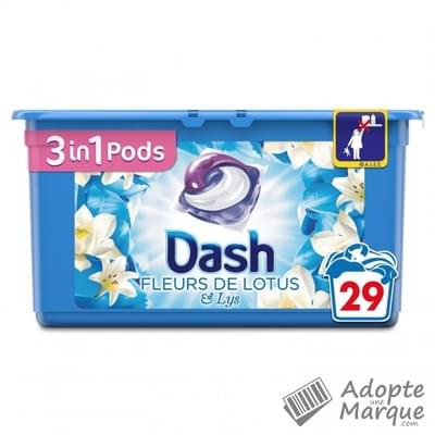 Dash 2en1 Lessive Dash 3en1 PODS Fleurs de Lotus & Lys La boîte de 29 doses