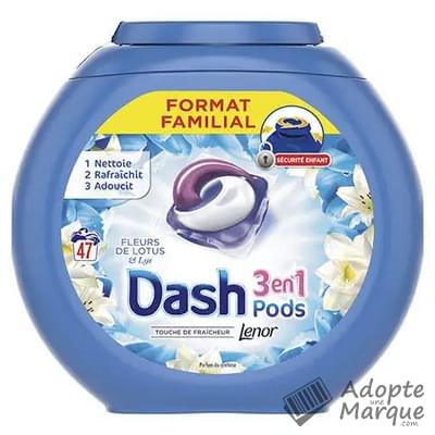 Dash 2en1 Lessive Dash 3en1 PODS Fleurs de Lotus & Lys La boîte de 47 doses