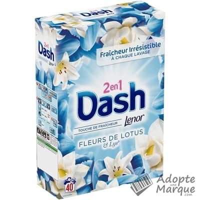 Dash 2en1 Lessive en poudre Fleurs de Lotus & Lys "La boîte de 2,6KG - 40 lavages"