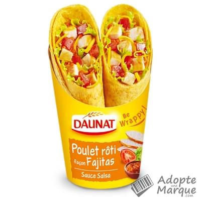 Daunat Be Wrappy - Wrap Poulet rôti façon Fajitas & Sauce Salsa Les 2 wraps - 190G