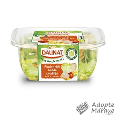 Daunat Salade Bulle Fraîcheur La Caesar (Poulet rôti, Salade, Crudités & Sauce Caesar) La barquette de 250G