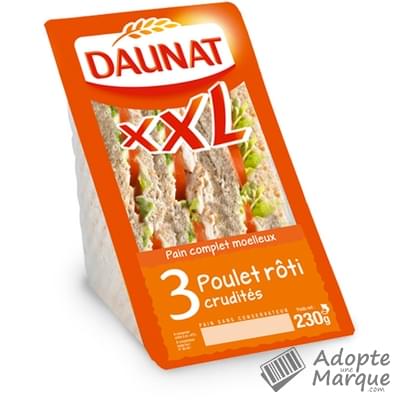 Daunat Sandwich Club XXL - Poulet rôti & Crudités Les 3 sandwichs - 230G