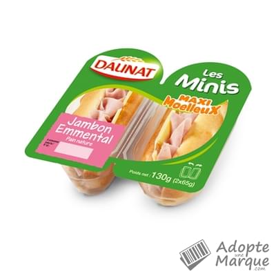 Daunat Sandwich Les Minis - Jambon Emmental Les 2 sandwichs - 130G