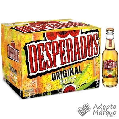 Desperados Original - Bière aromatisée Tequila - 5,9% vol. Les 20 bouteilles de 25CL
