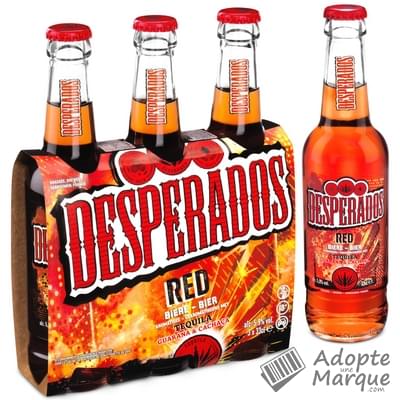 Desperados Red - Bière aromatisée Tequila, Cachaça & Guarana - 5,9% vol. Les 3 bouteilles de 33CL
