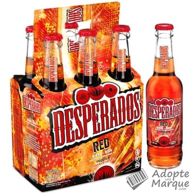 Desperados Red - Bière aromatisée Tequila, Cachaça & Guarana - 5,9% vol. Les 6 bouteilles de 33CL