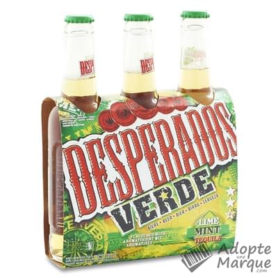 Desperados Verde - Bière aromatisée Tequila, Menthe & Citron Vert - 4,7% vol. Les 3 bouteilles de 33CL