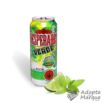 Desperados Verde - Bière aromatisée Tequila, Menthe & Citron Vert - 4,7% vol. La canette de 50CL