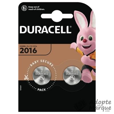 Duracell Pile CR2016 Le paquet de 2 piles