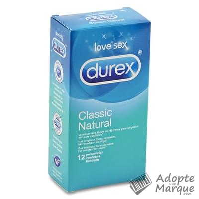Durex Préservatifs Classic Natural La boîte de 12 préservatifs