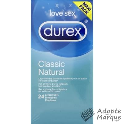 Durex Préservatifs Classic Natural La boîte de 24 préservatifs