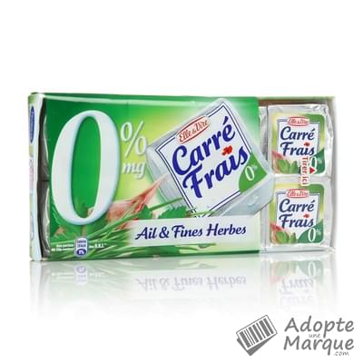 Elle & Vire Carré Frais 0%MG Ail & Fines Herbes Les 8 portions de 25G