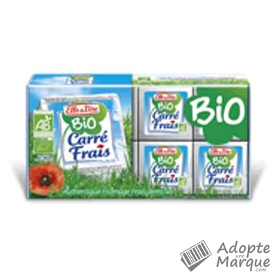 Elle & Vire Carré Frais Entier Nature Bio Les 8 portions de 25G