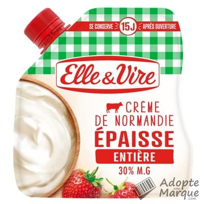 Elle & Vire Crème Entière Epaisse de Normandie 30%MG La poche souple de 33CL