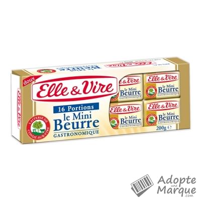 Elle & Vire Mini Beurre Doux 82%MG "Les 16 portions de 12,5G"