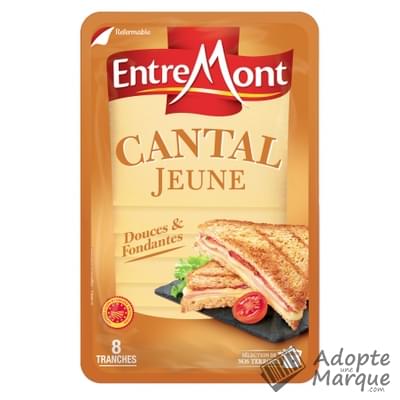 Entremont Fromage en tranches - Cantal Jeune Le paquet de 8 tranches - 120G