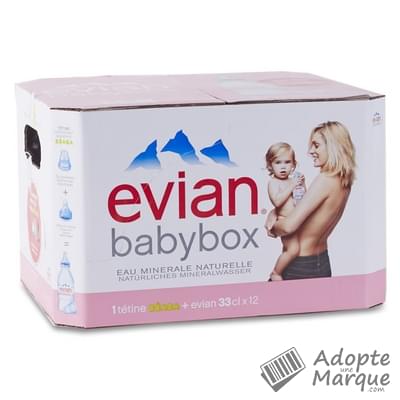 Evian Babybox - Eau minérale naturelle & une tétine Béaba Les 12 bouteilles de 33CL